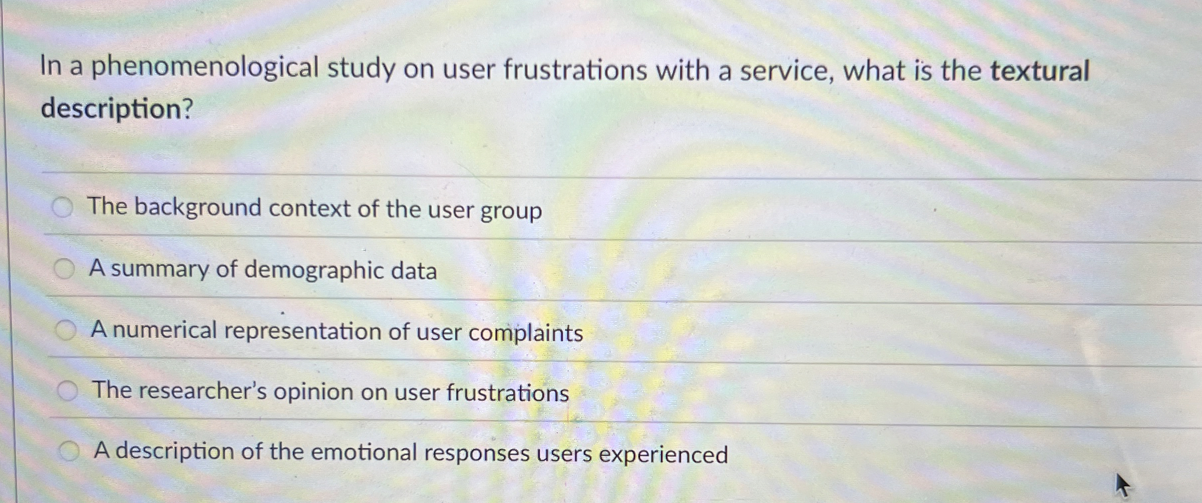 In a phenomenological study on user frustrations