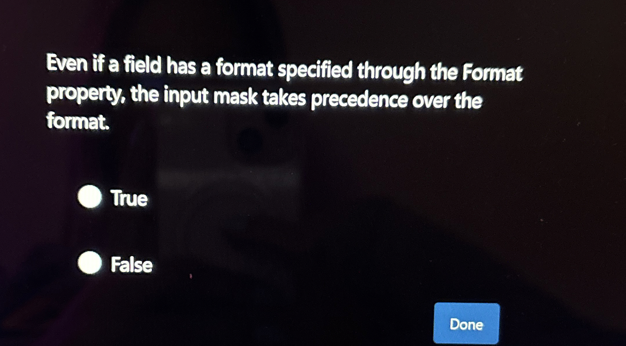 Even if a field has a format specified through