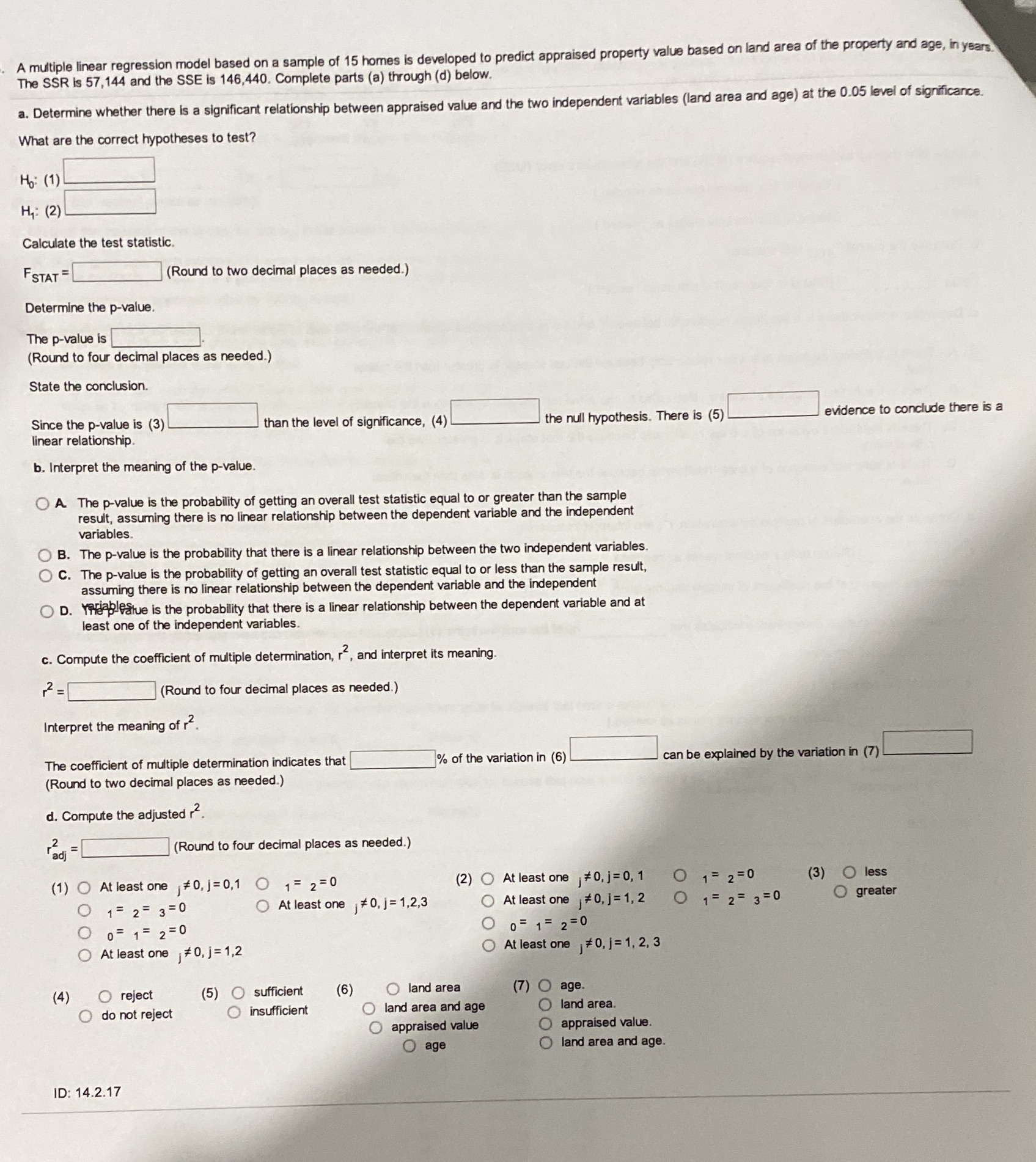 A multiple linear regression model based on a