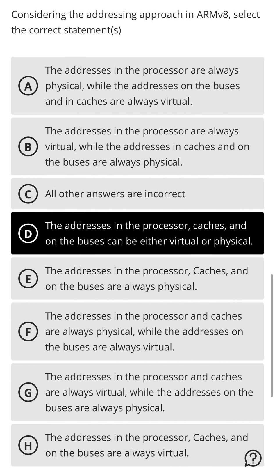 Considering the addressing approach in ARMv 8 ,