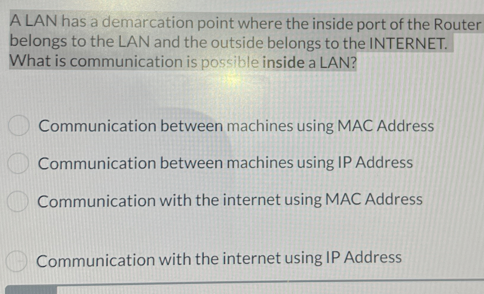 Communication between machines using MAC Address