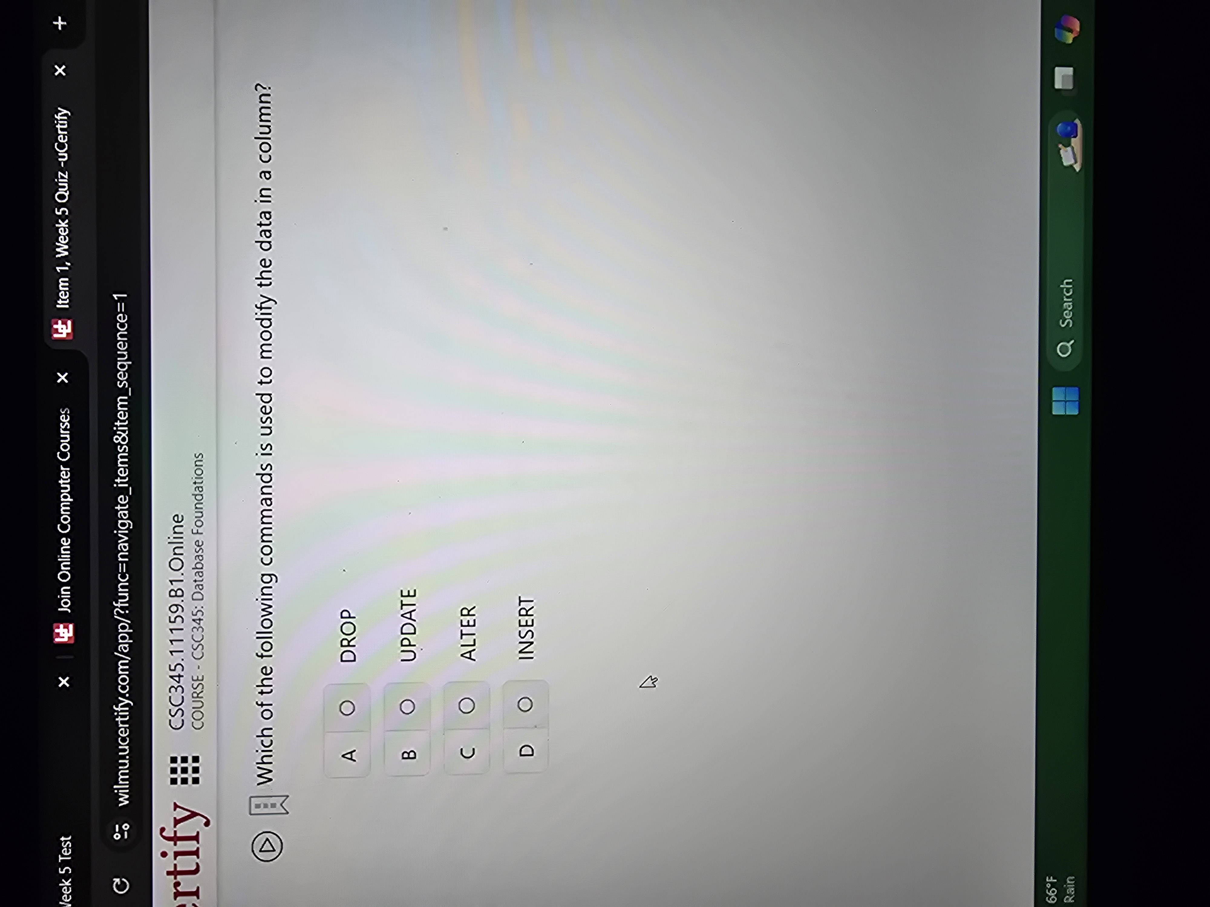 ( D ) Which of the following commands is used to