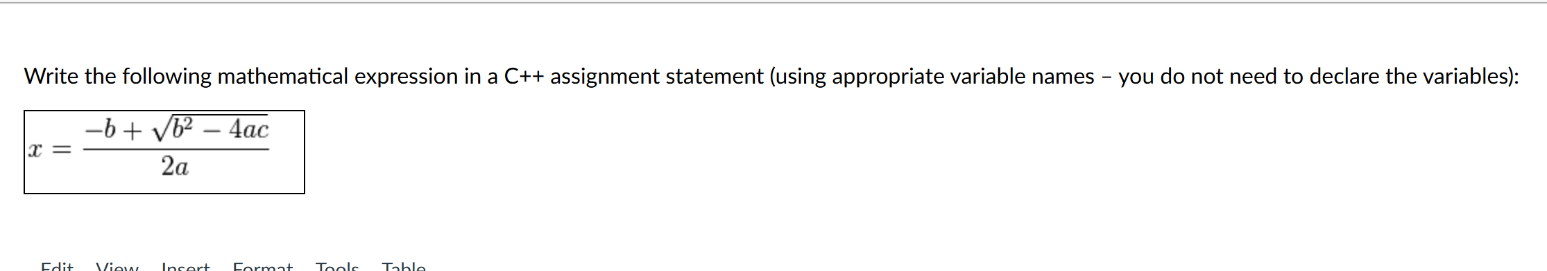 Write the following mathematical expression in a