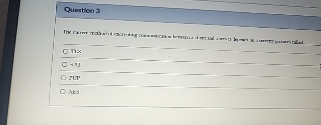 Question 3 The current method of encrypting