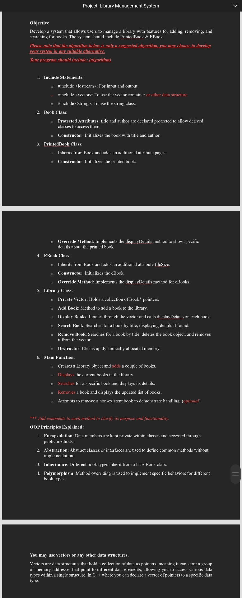 Project - Library Management System Objective