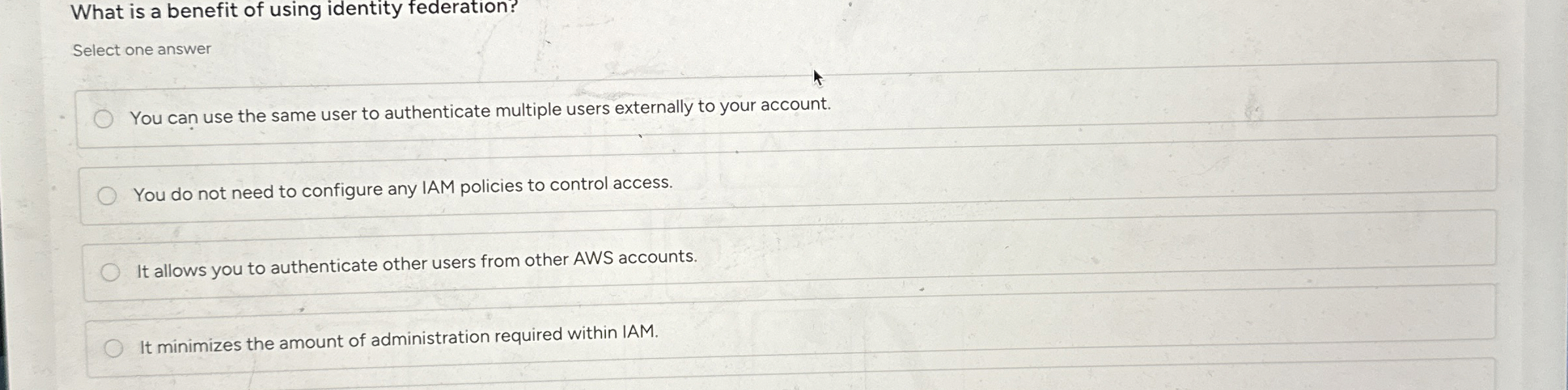 What is a benefit of using identity federation?