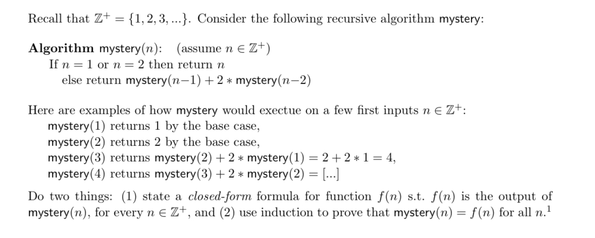 Recall that Z + = { 1 , 2 , 3 , dots } . Consider
