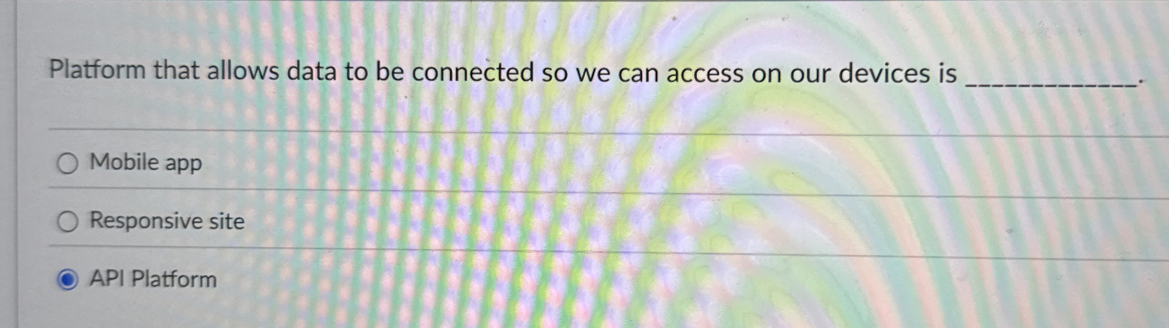 Platform that allows data to be connected so we