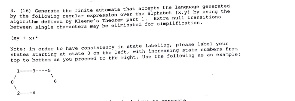 ( 1 6 ) Generate the finite automata that accepts