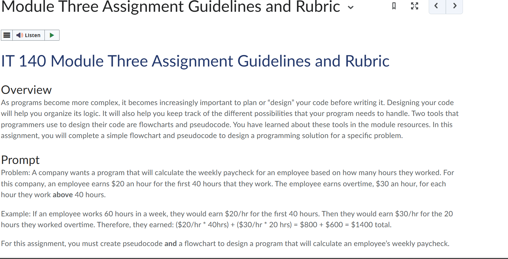 Module Three Assignment Guidelines and Rubric IT