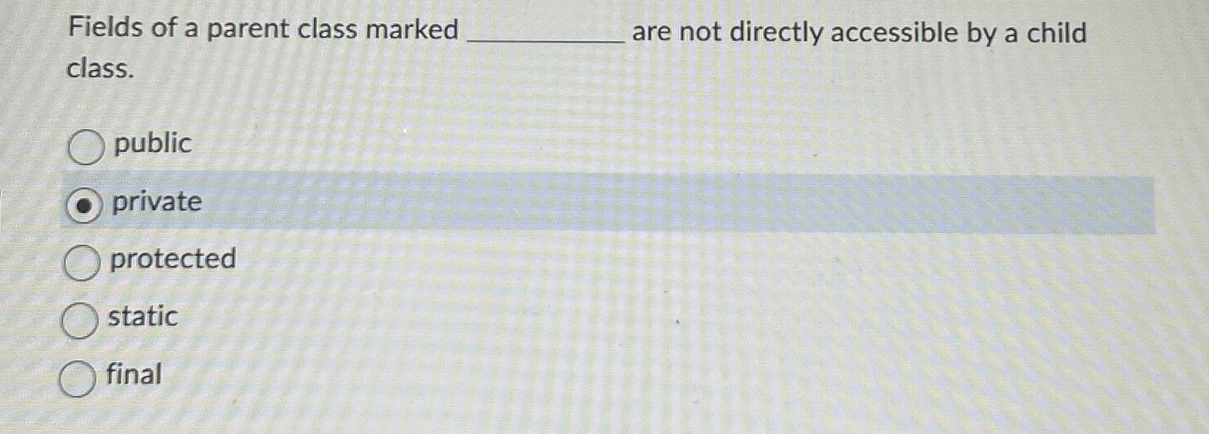 Fields of a parent class marked are not directly