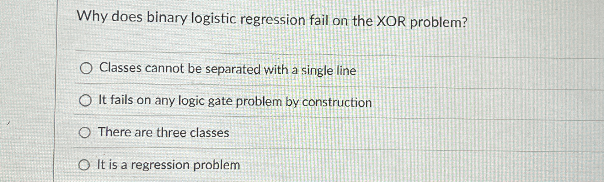 Why does binary logistic regression fail on the