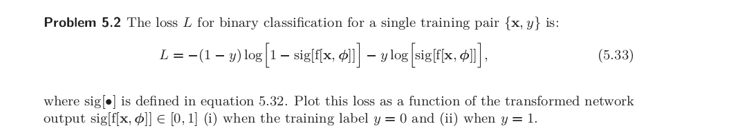 Problem 5 . 2 The loss L for binary