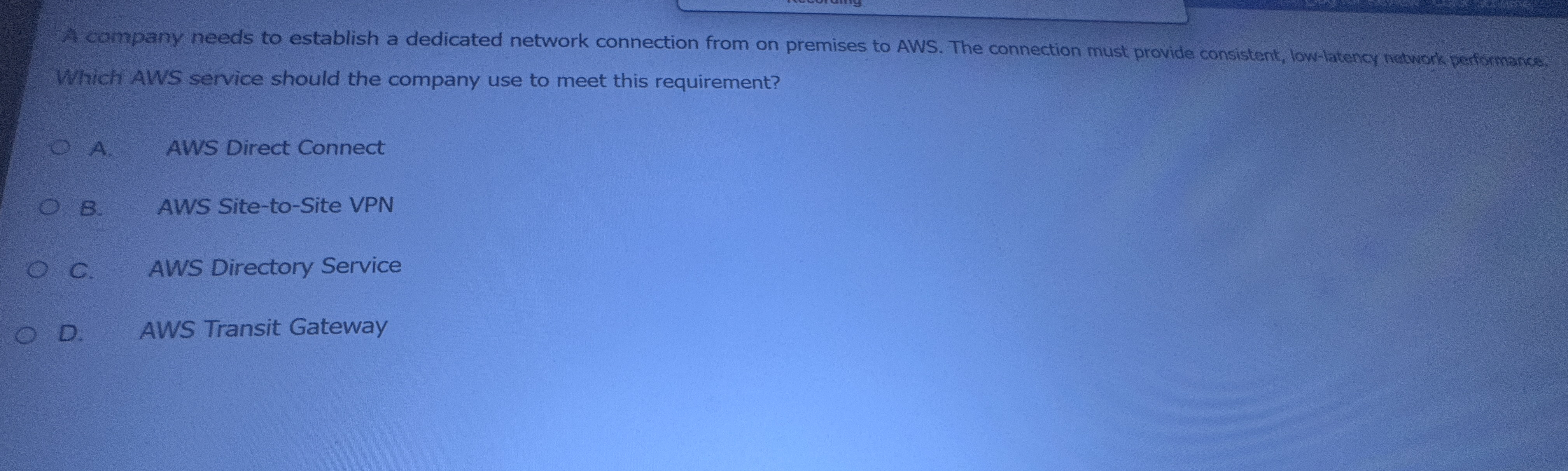 company needs to establish a dedicated network