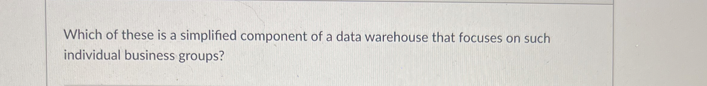 Which of these is a simplified component of a