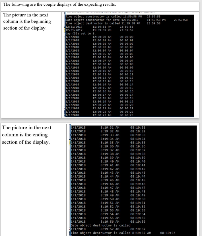 I need help with the code to output the expected