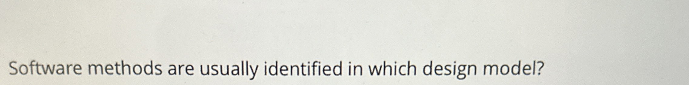 Software methods are usually identified in which