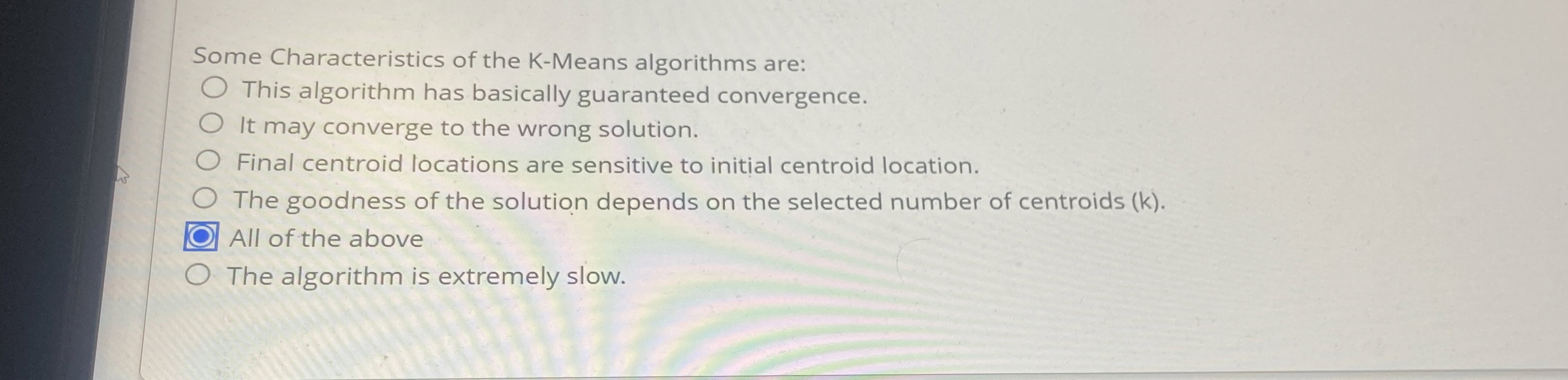 Some Characteristics of the K - Means algorithms