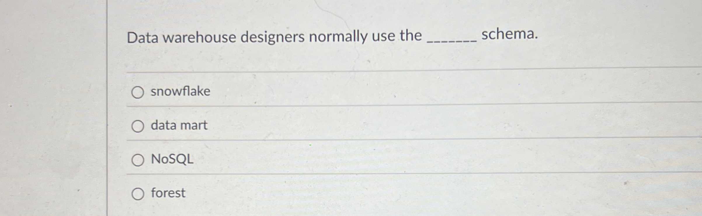 Data warehouse designers normally use the schema.