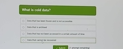 What is cold data? Data that has been frowen and