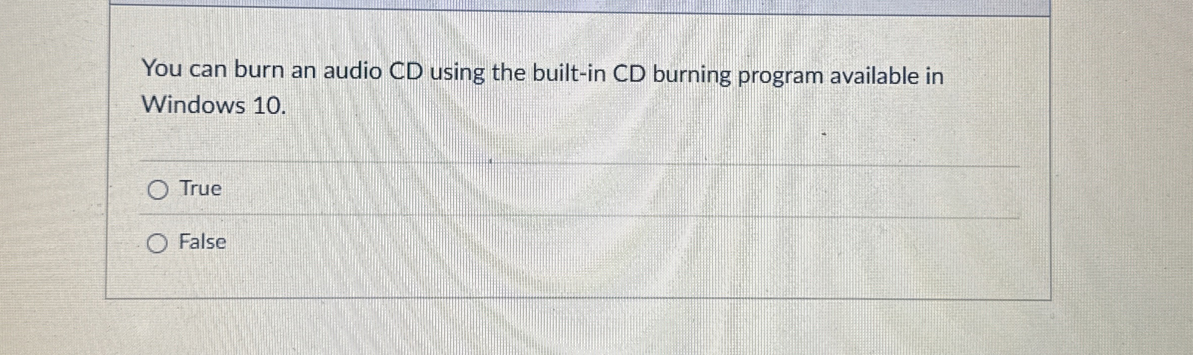 You can burn an audio CD using the built - in CD