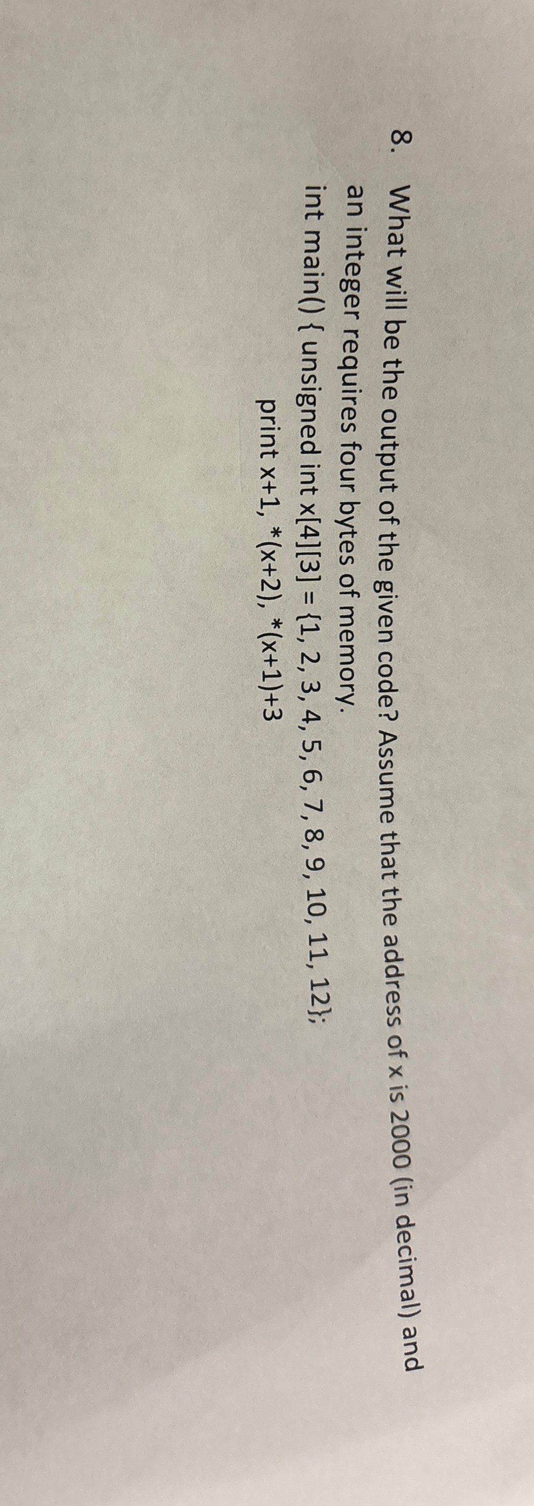 What will be the output of the given code? Assume