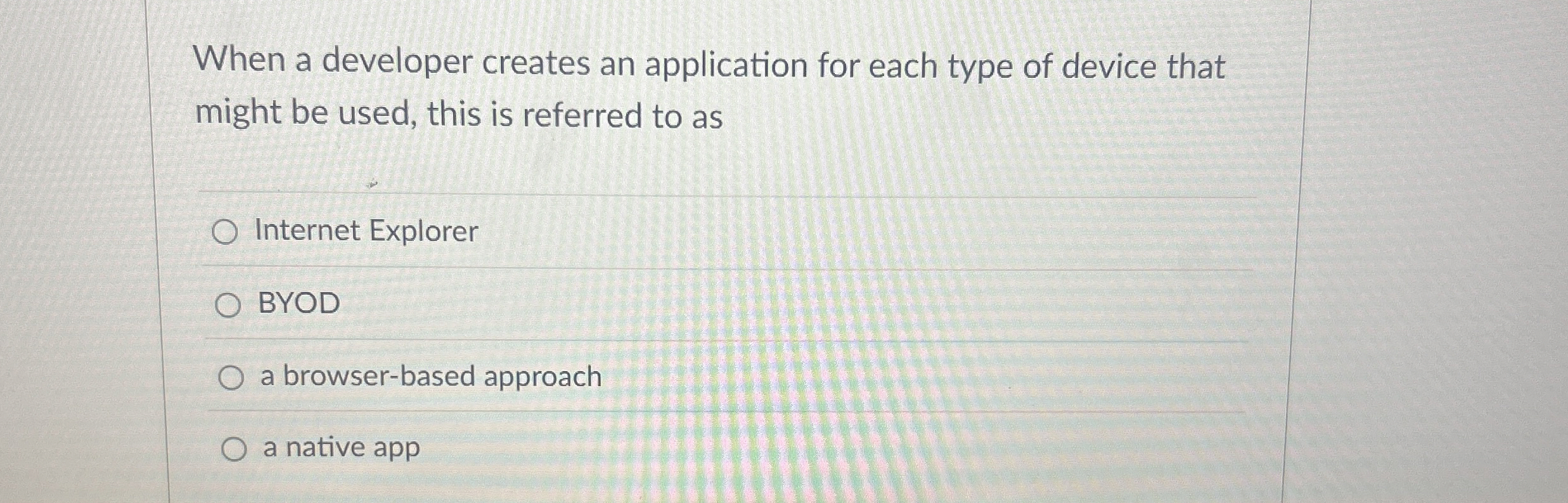 When a developer creates an application for each