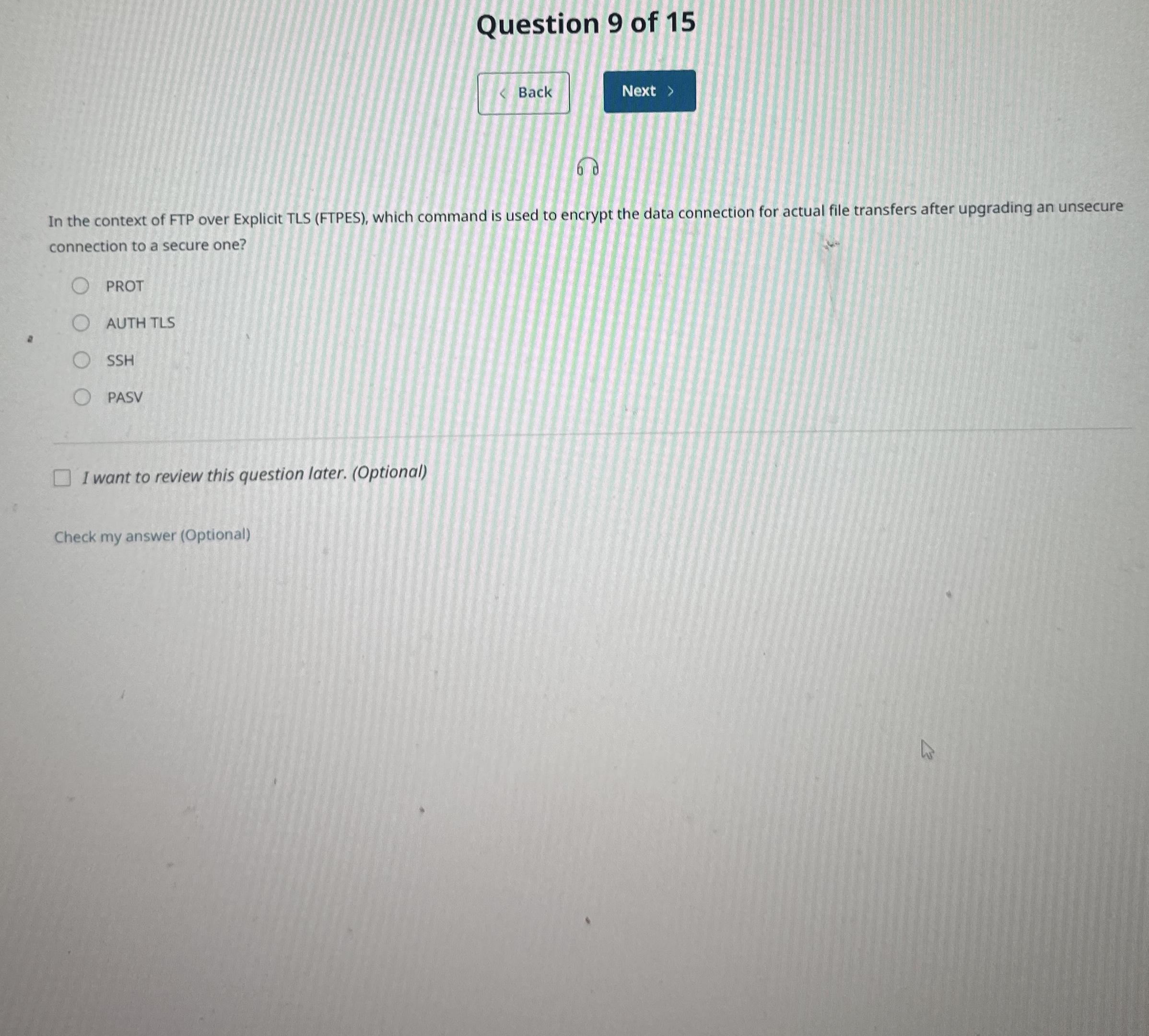 Question 9 of 1 5 6 0 In the context of FTP over