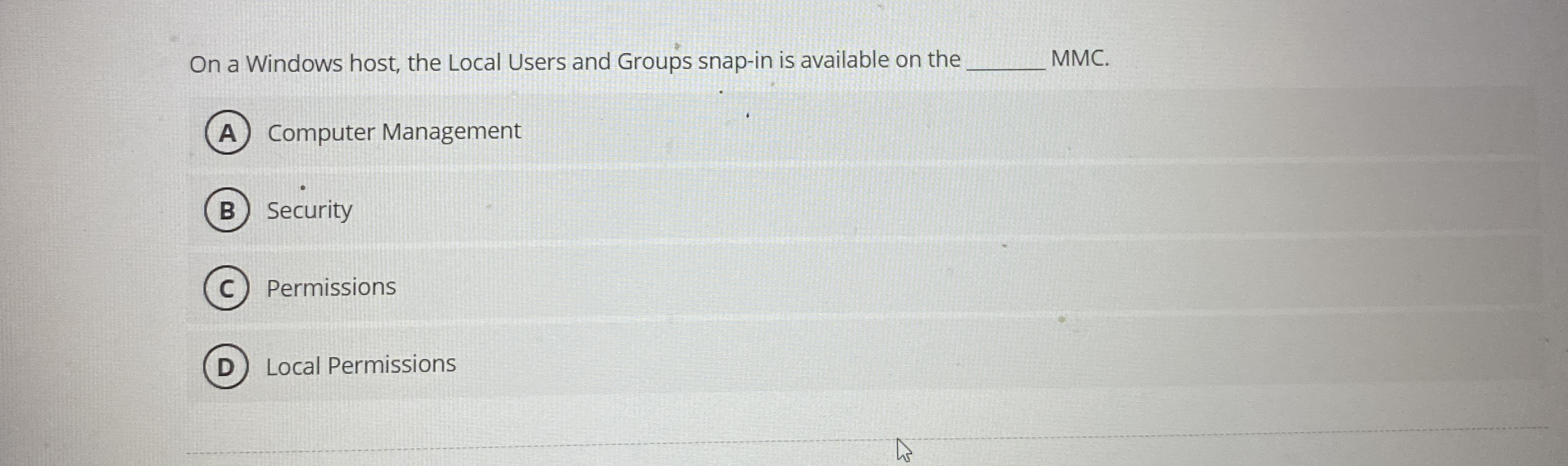 On a Windows host, the Local Users and Groups