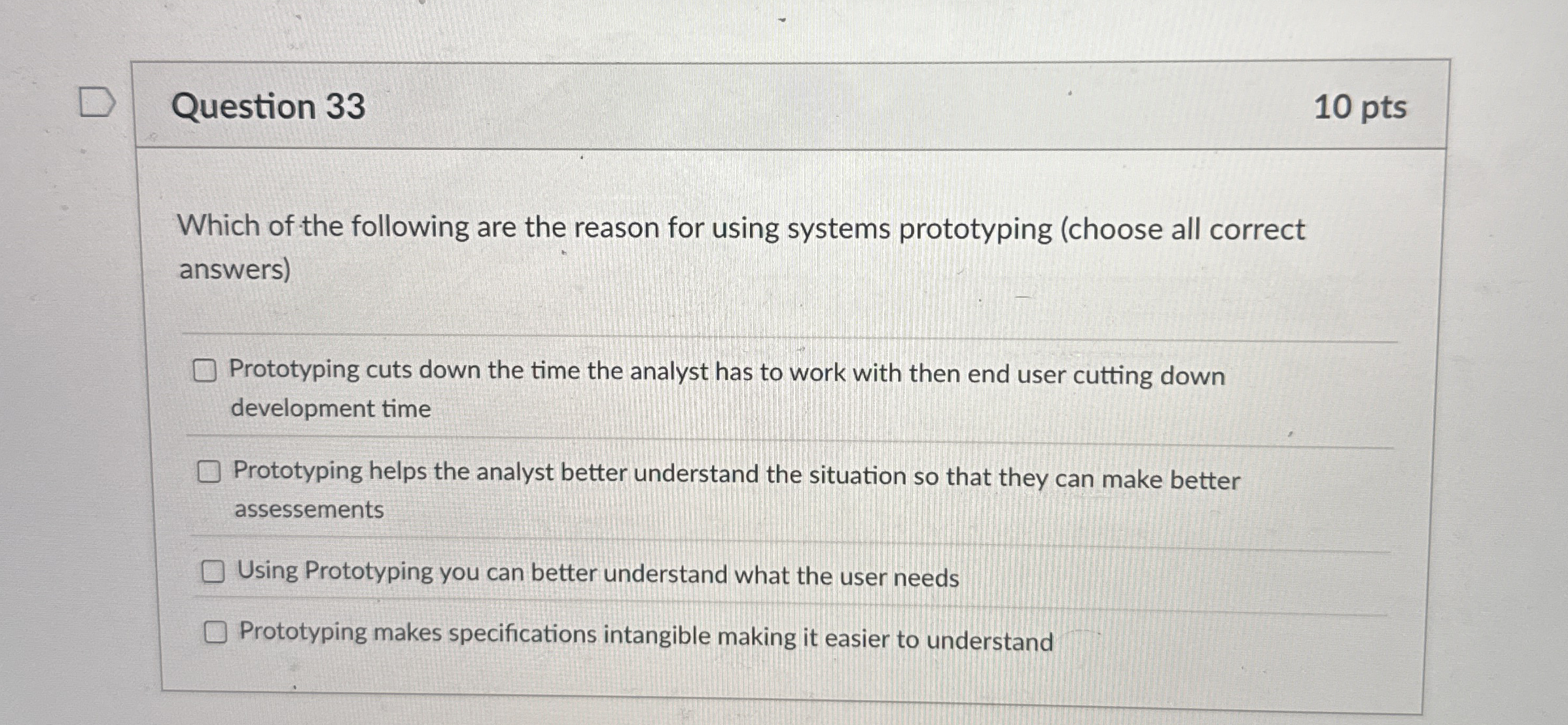 Question 3 3 Which of the following are the