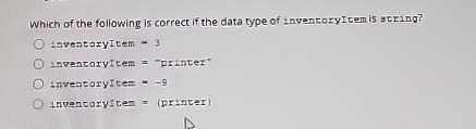 Which of the following is correct if the data