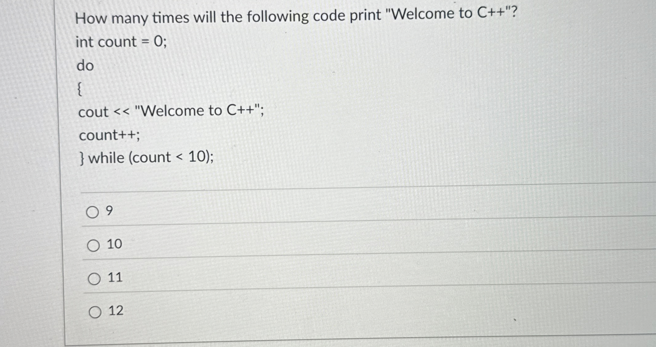 How many times will the following code print