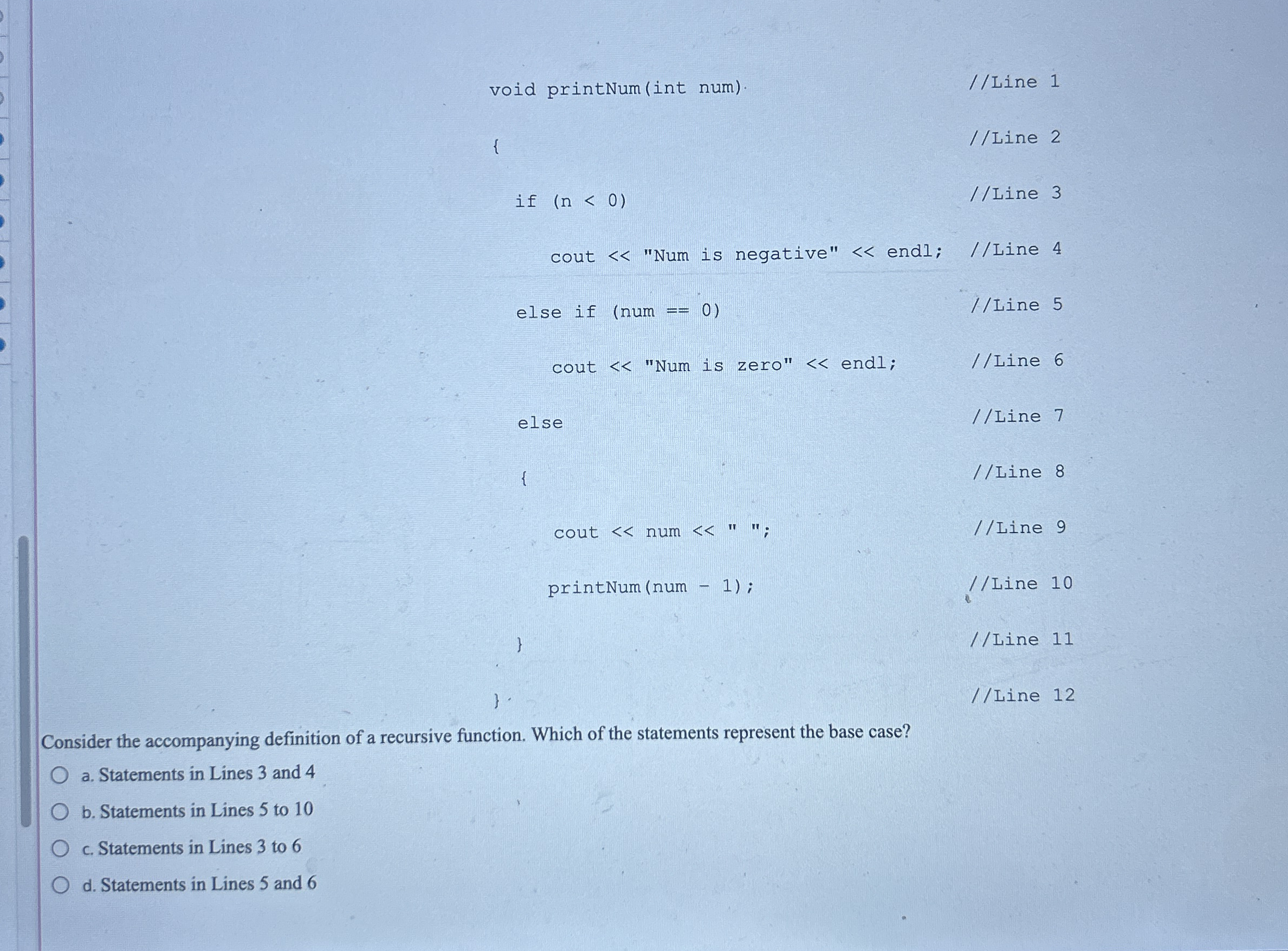 Consider the accompanying definition of a