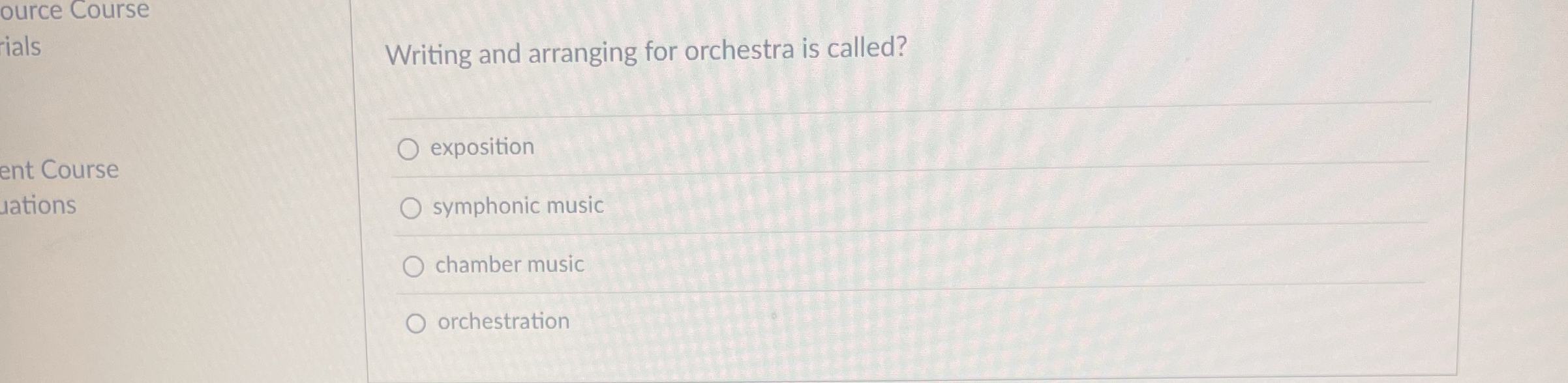 Writing and arranging for orchestra is called?