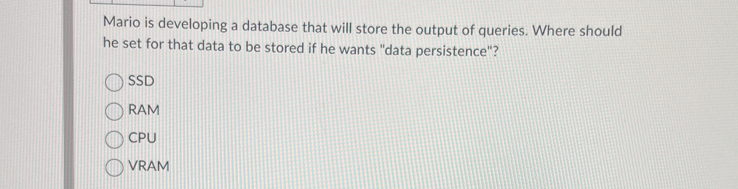 Mario is developing a database that will store