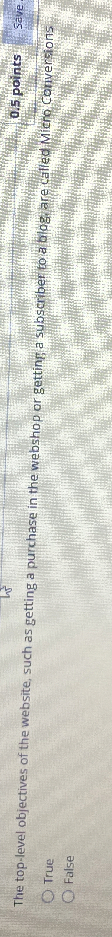 The top - level objectives of the website, such