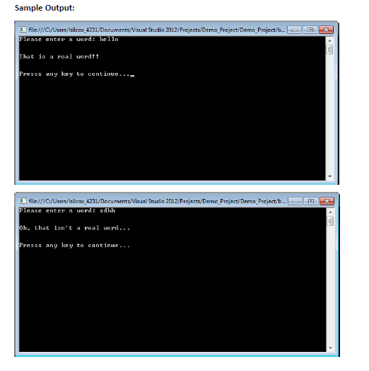 Your Program For your program you will search a