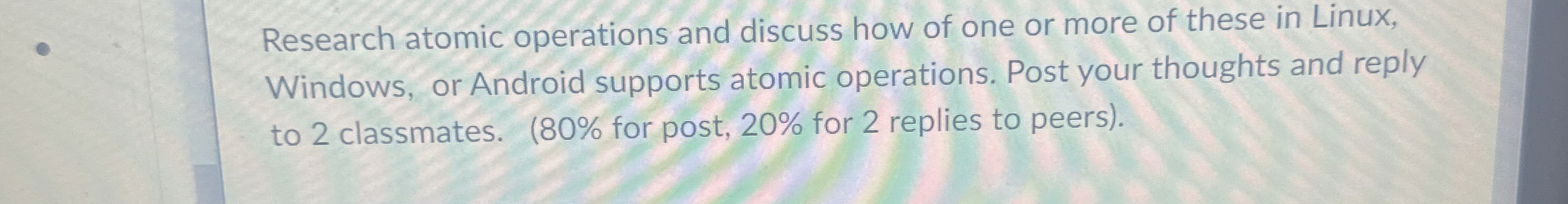 Research atomic operations and discuss how of one