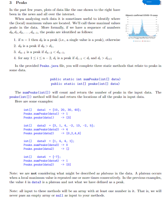 3 Peaks In the past few years, plots of data like