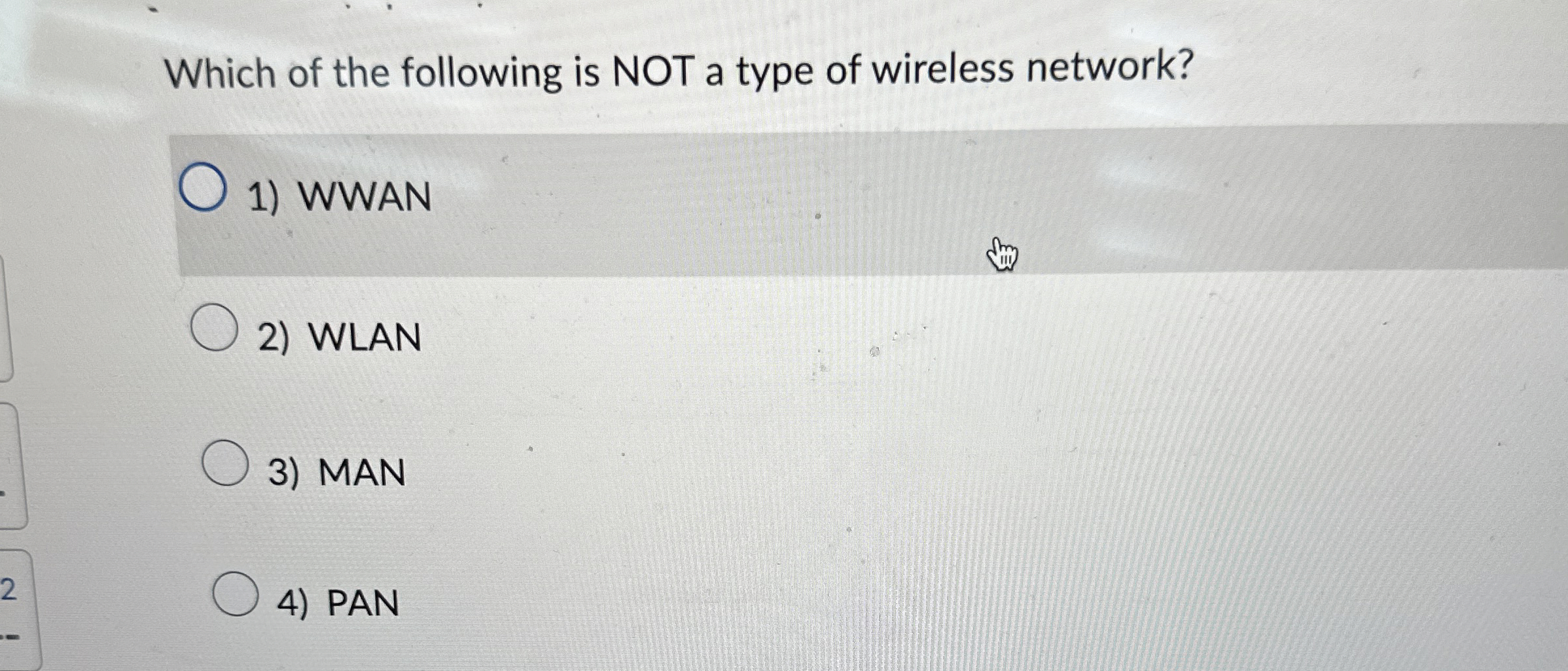 Which of the following is NOT a type of wireless
