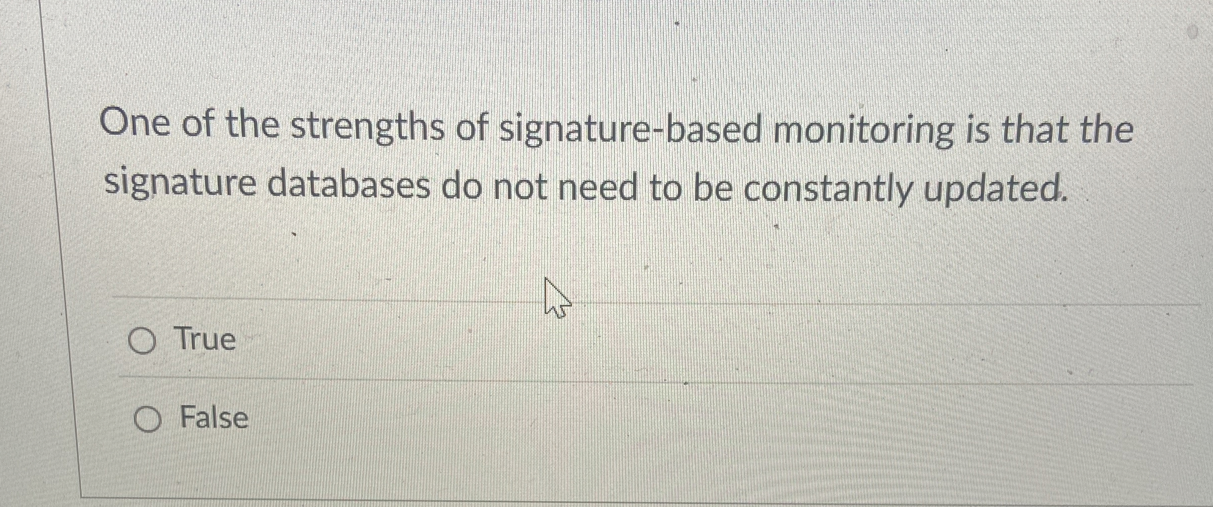 One of the strengths of signature - based