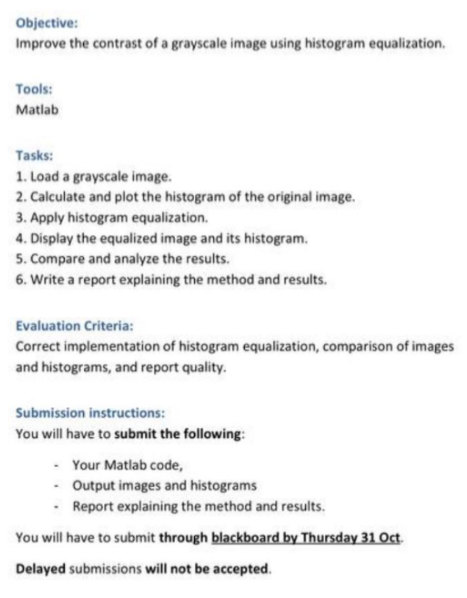 Objective: Improve the contrast of a grayscale