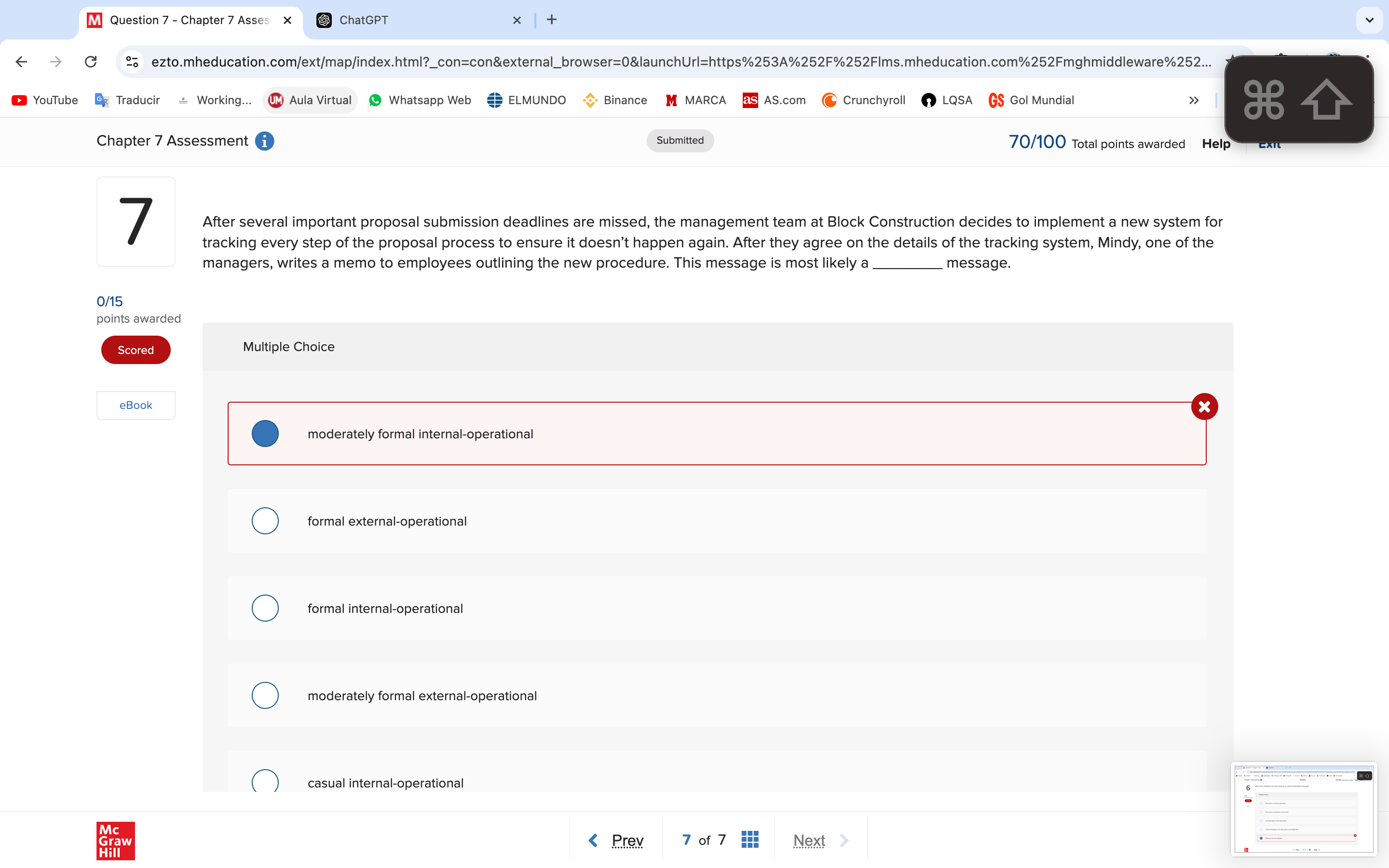 Multiple Choice After several important proposal