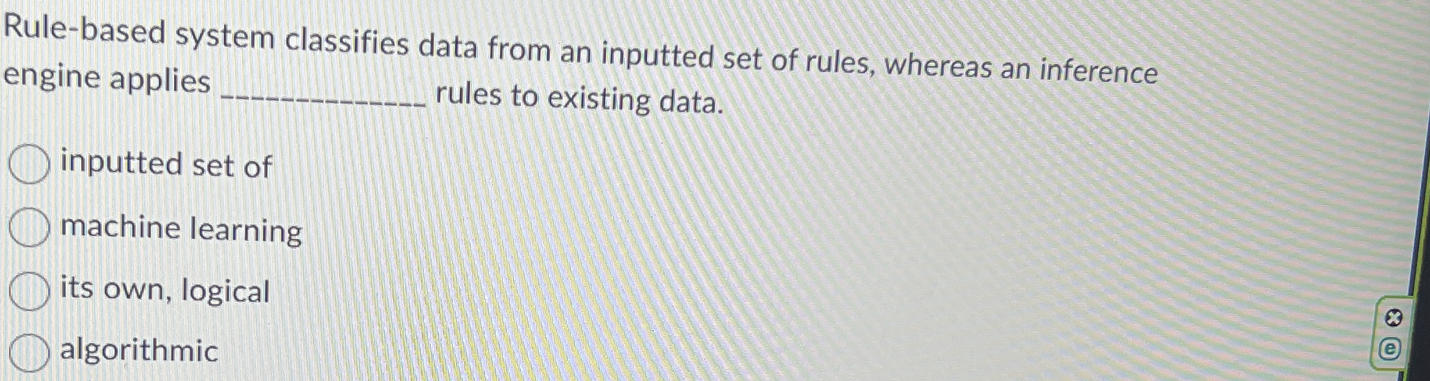 Rule - based system classifies data from an