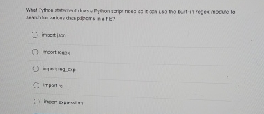 What Python statement does a Python script need