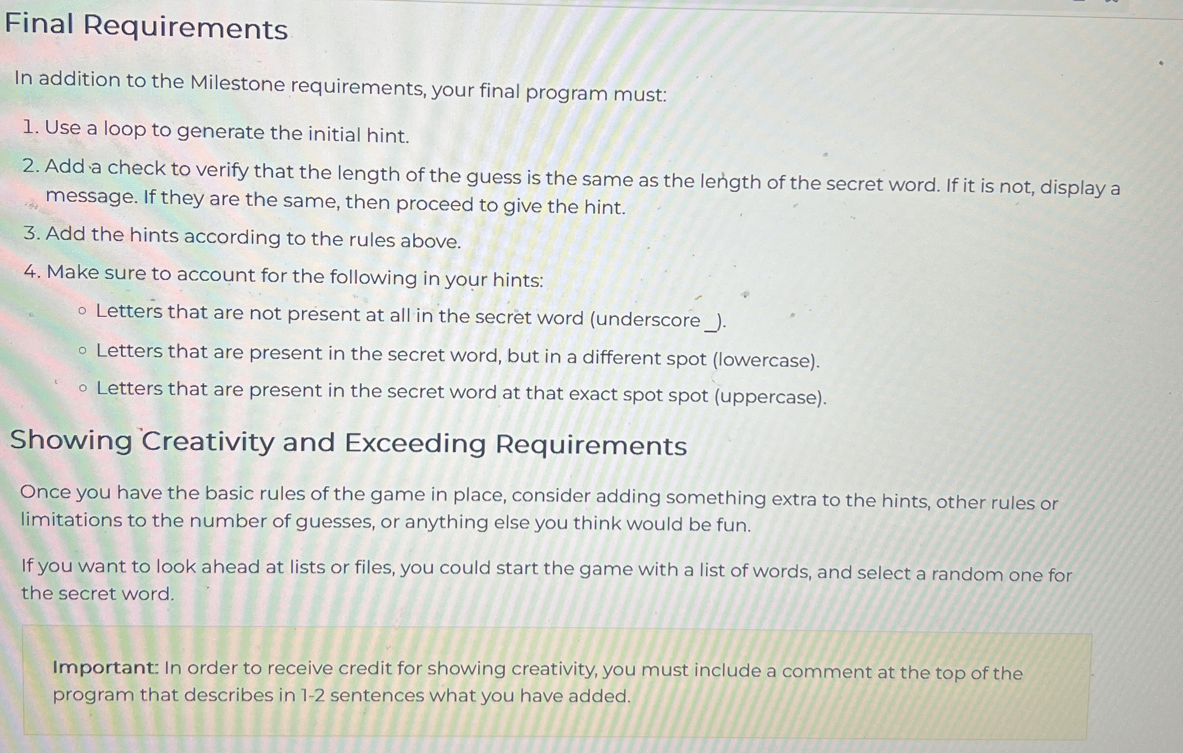 Overview Many games and puzzles require iteration