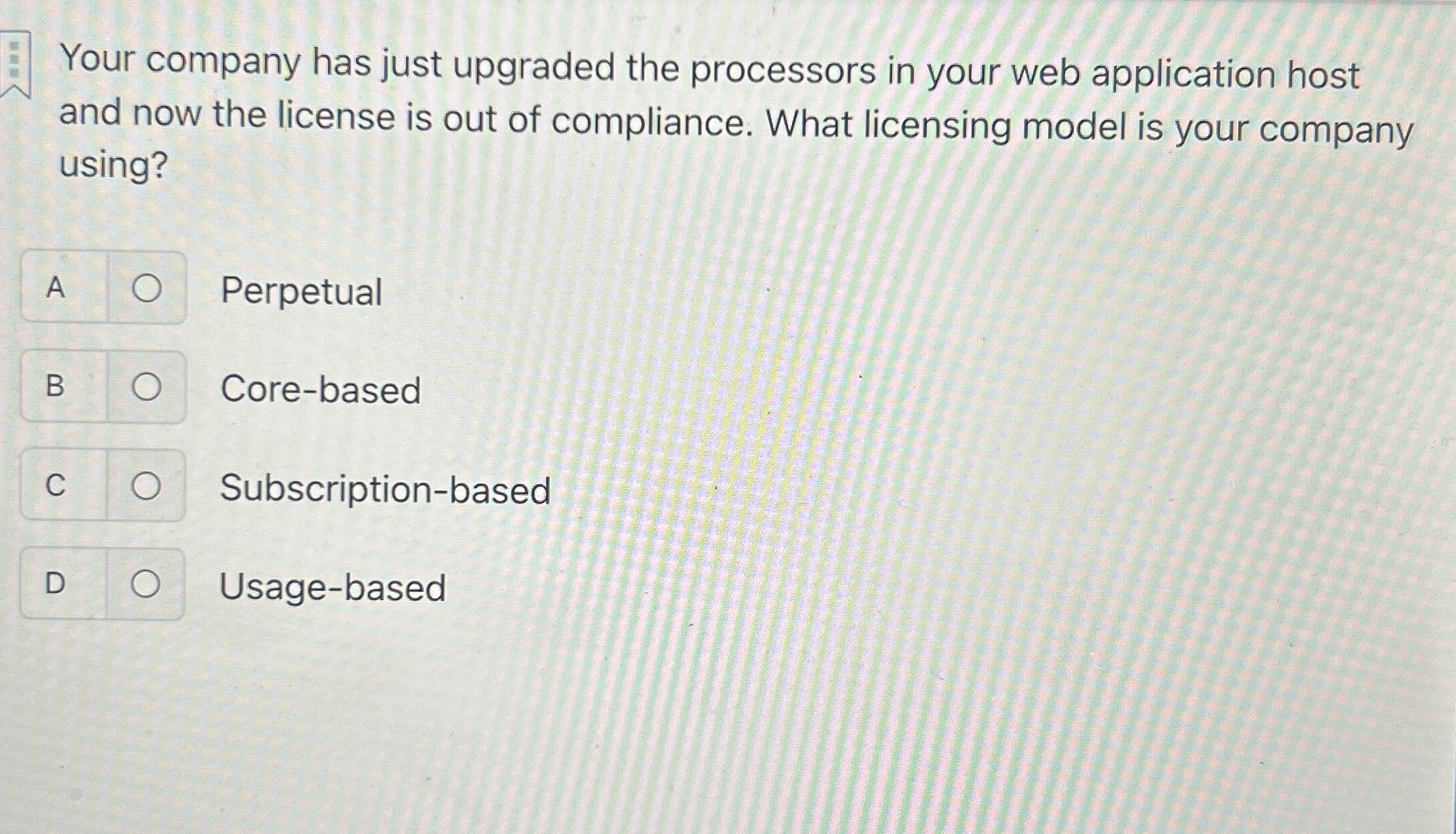Your company has just upgraded the processors in