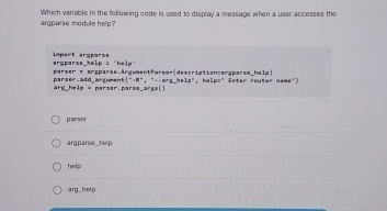 Which variable in the folitwing code is used to