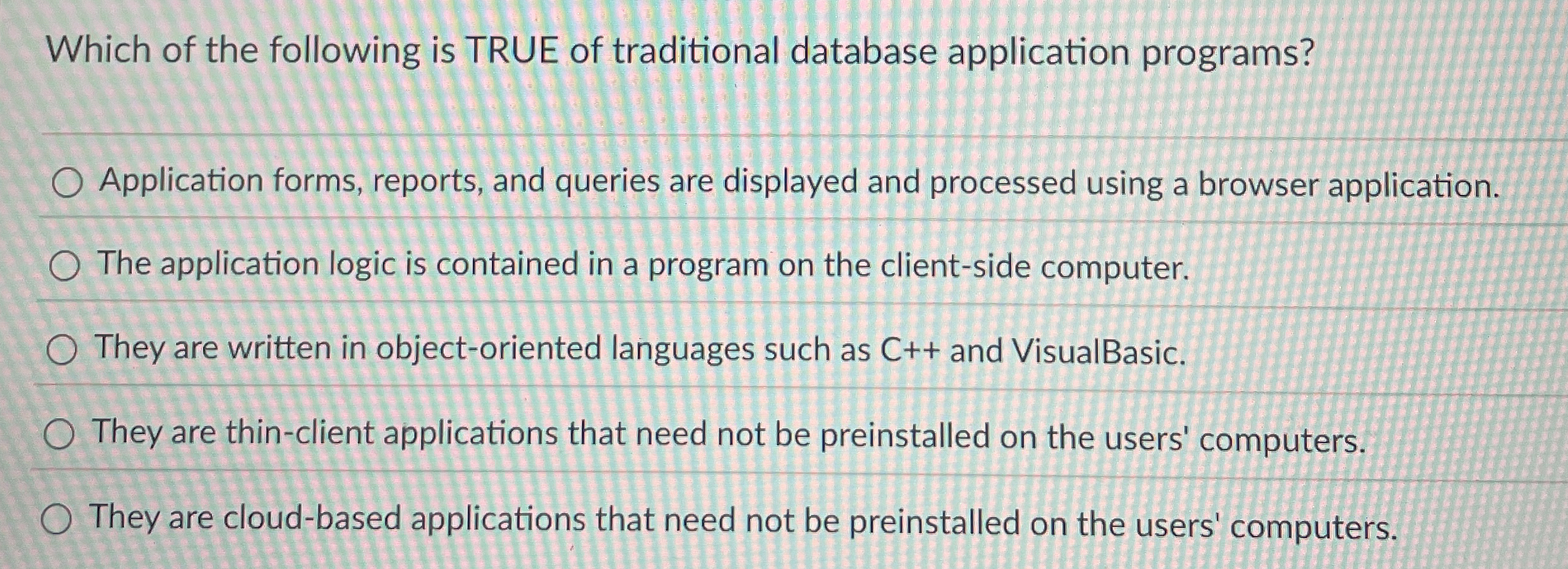 Which of the following is TRUE of traditional