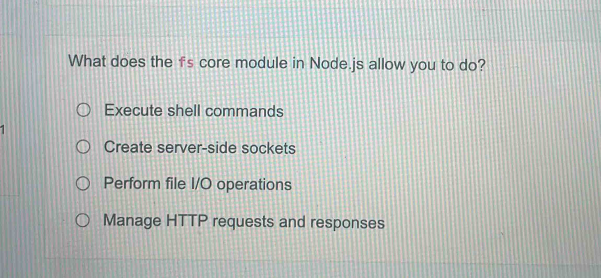 What does the fis core module in Node.js allow
